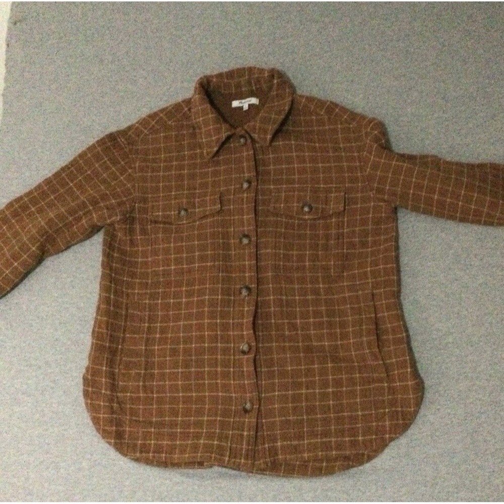 Vintage Y2K Madewell Shirt Jacket womens small brown Plaid  shacket